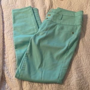 Teal stretch high waist jeggings